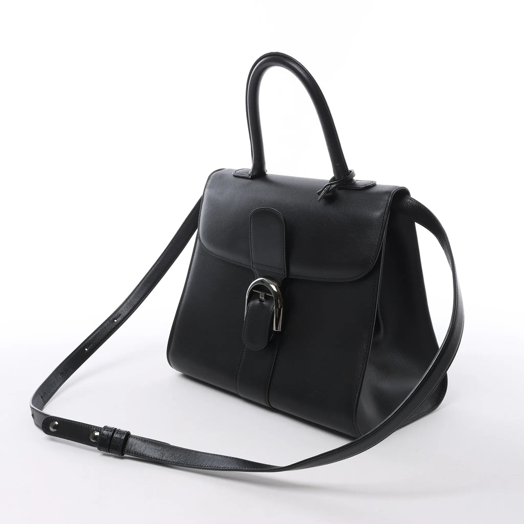 Delvaux Brillant MM Leather 2Way Handbag in Black