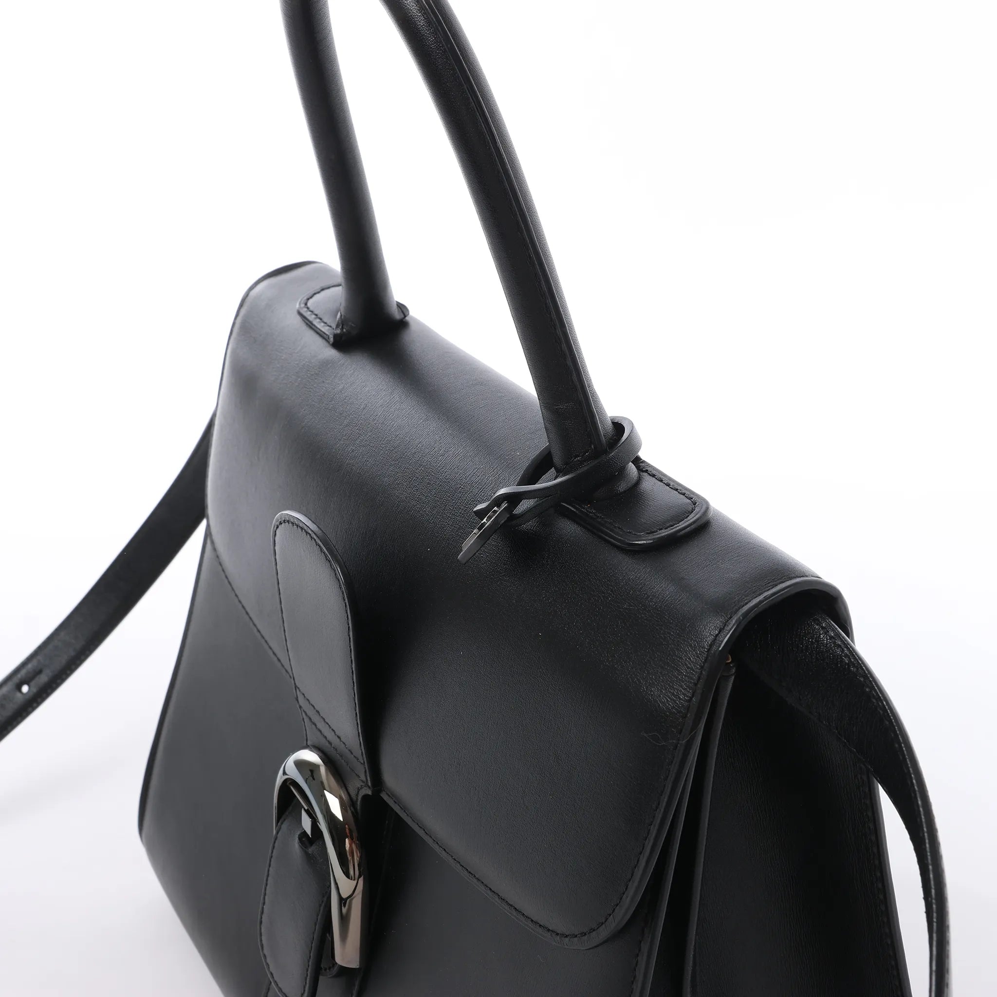 Delvaux Brillant MM Leather 2Way Handbag in Black