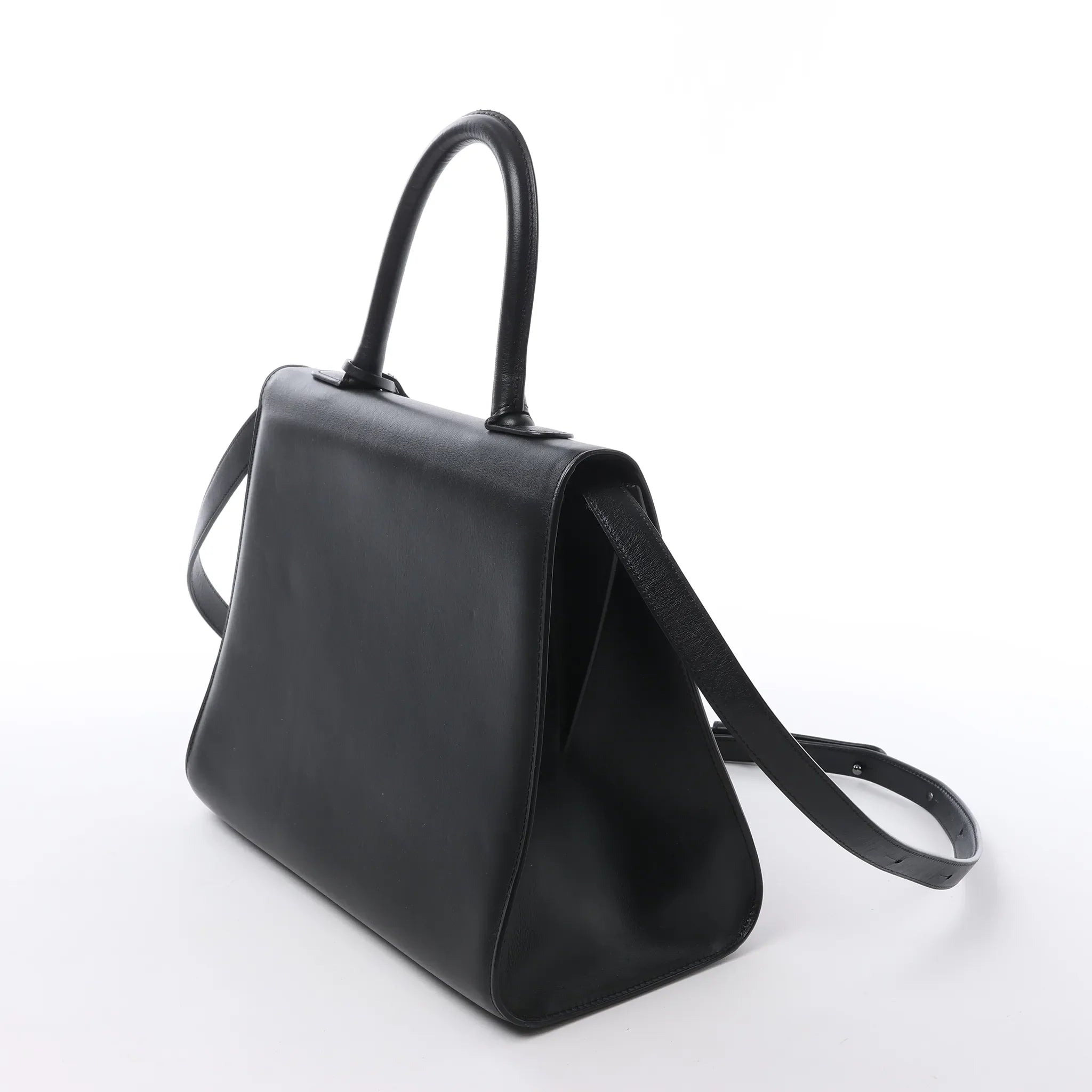Delvaux Brillant MM Leather 2Way Handbag in Black