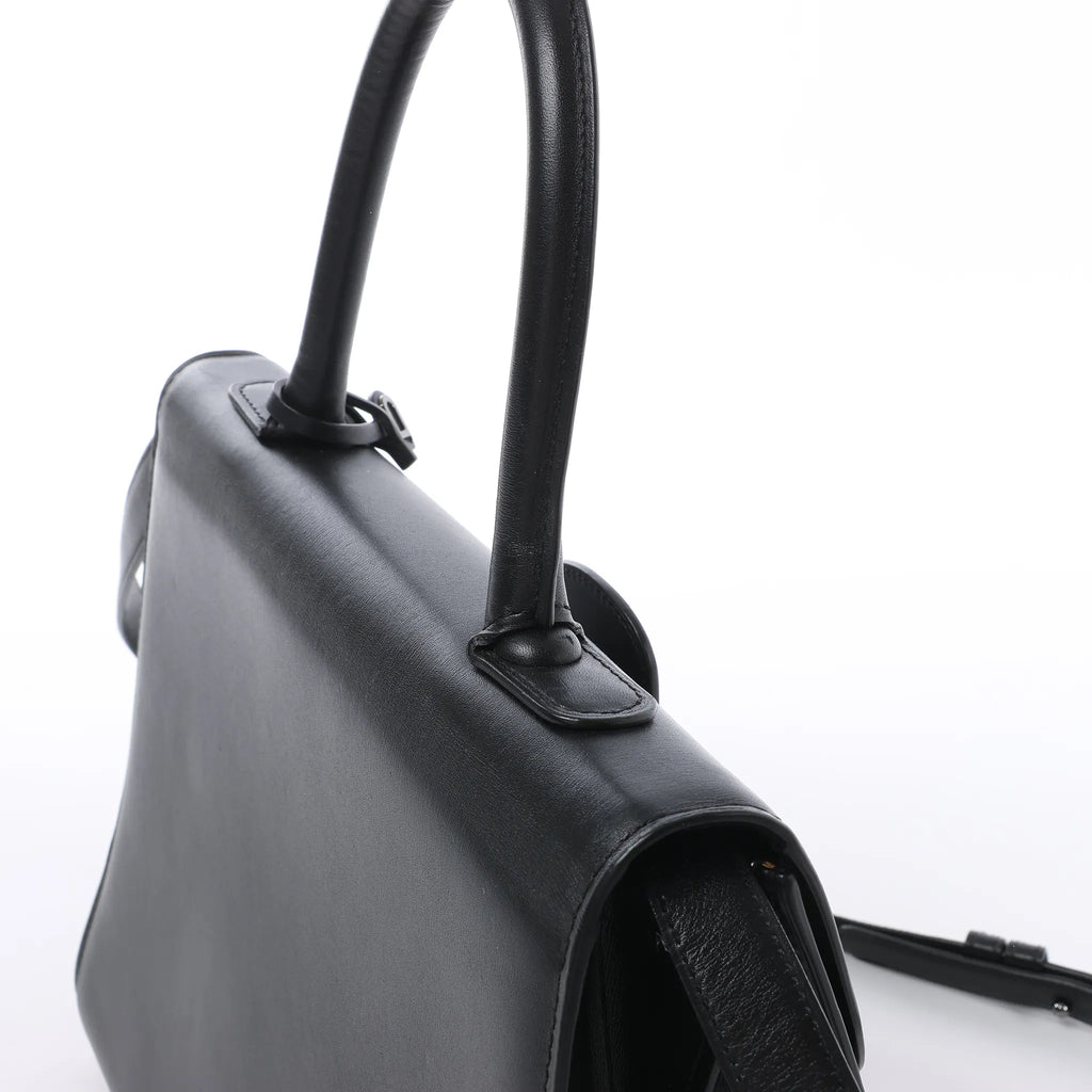 Delvaux Brillant MM Leather 2Way Handbag in Black