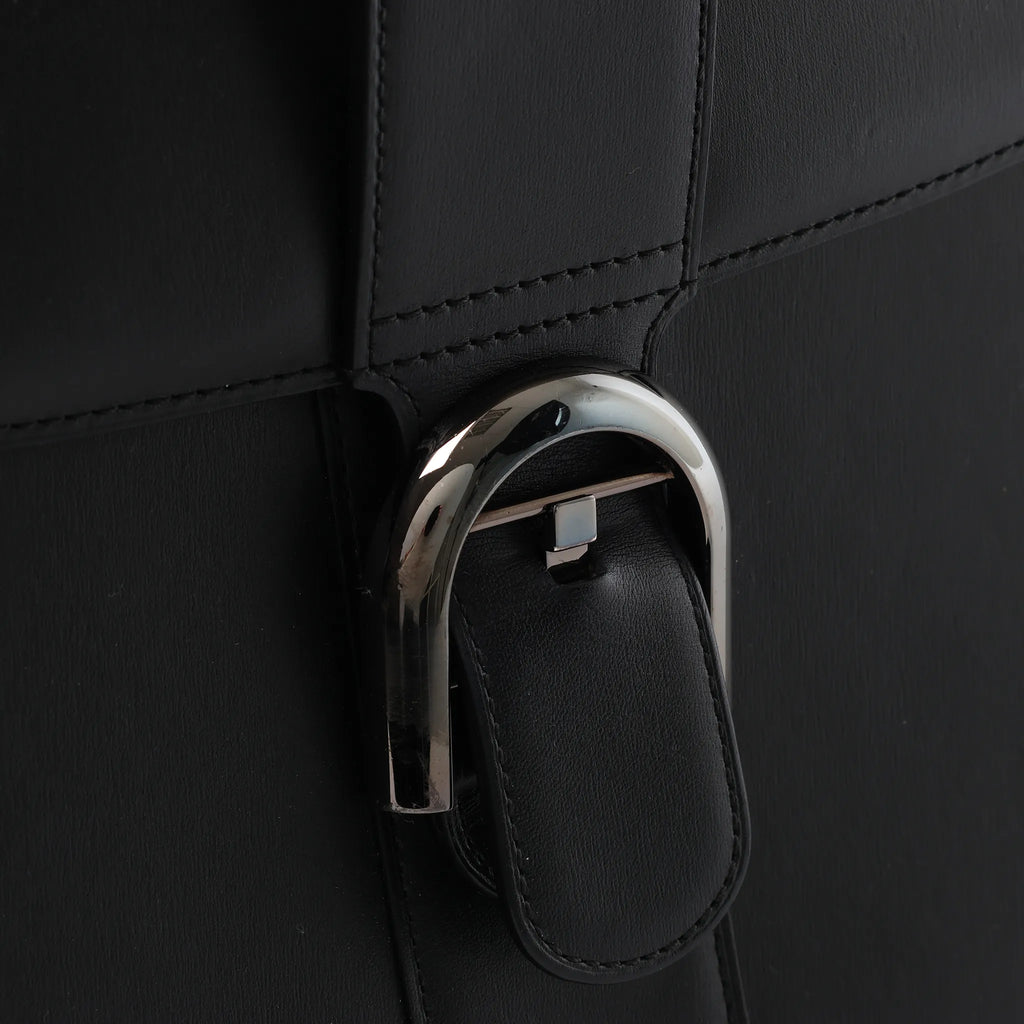 Delvaux Brillant MM Leather 2Way Handbag in Black