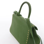 Delvaux Brillant MM Leather 2Way Handbag in Green