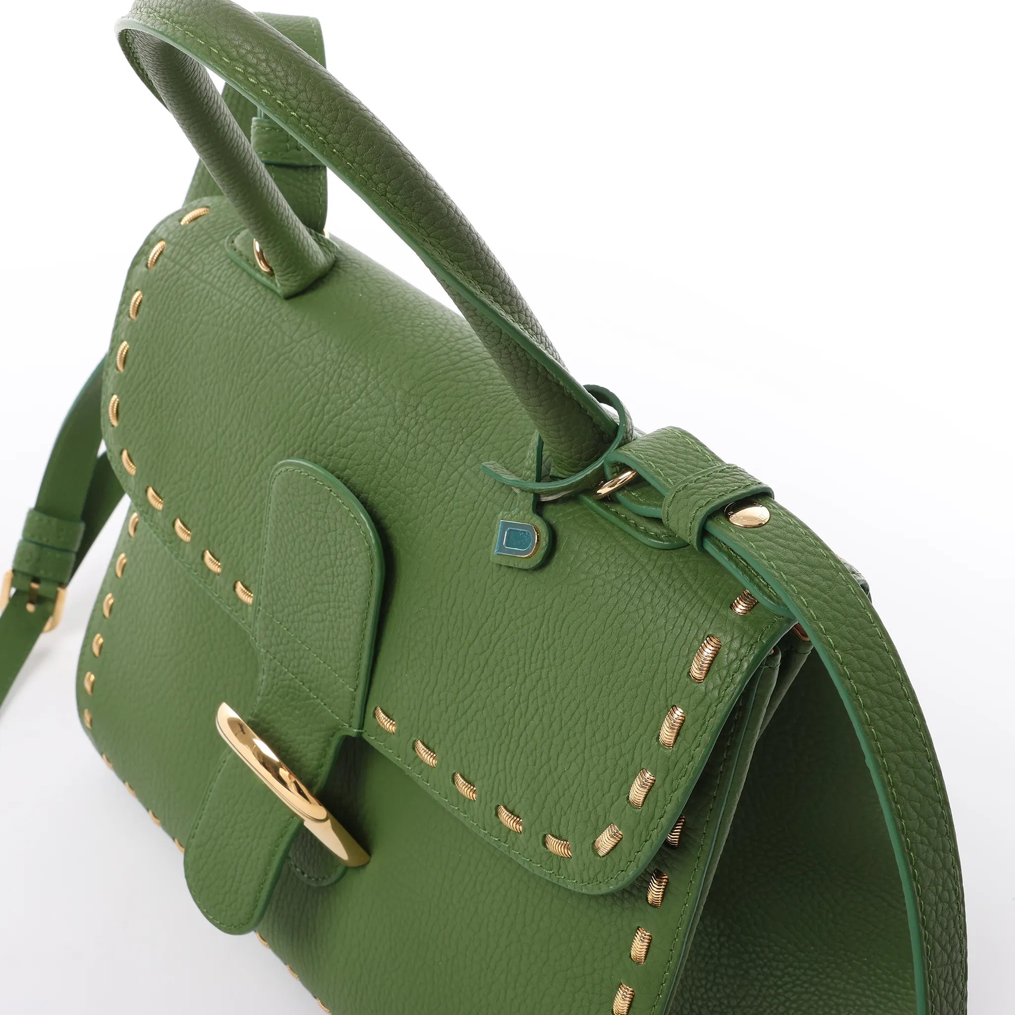 Delvaux Brillant MM Leather 2Way Handbag in Green