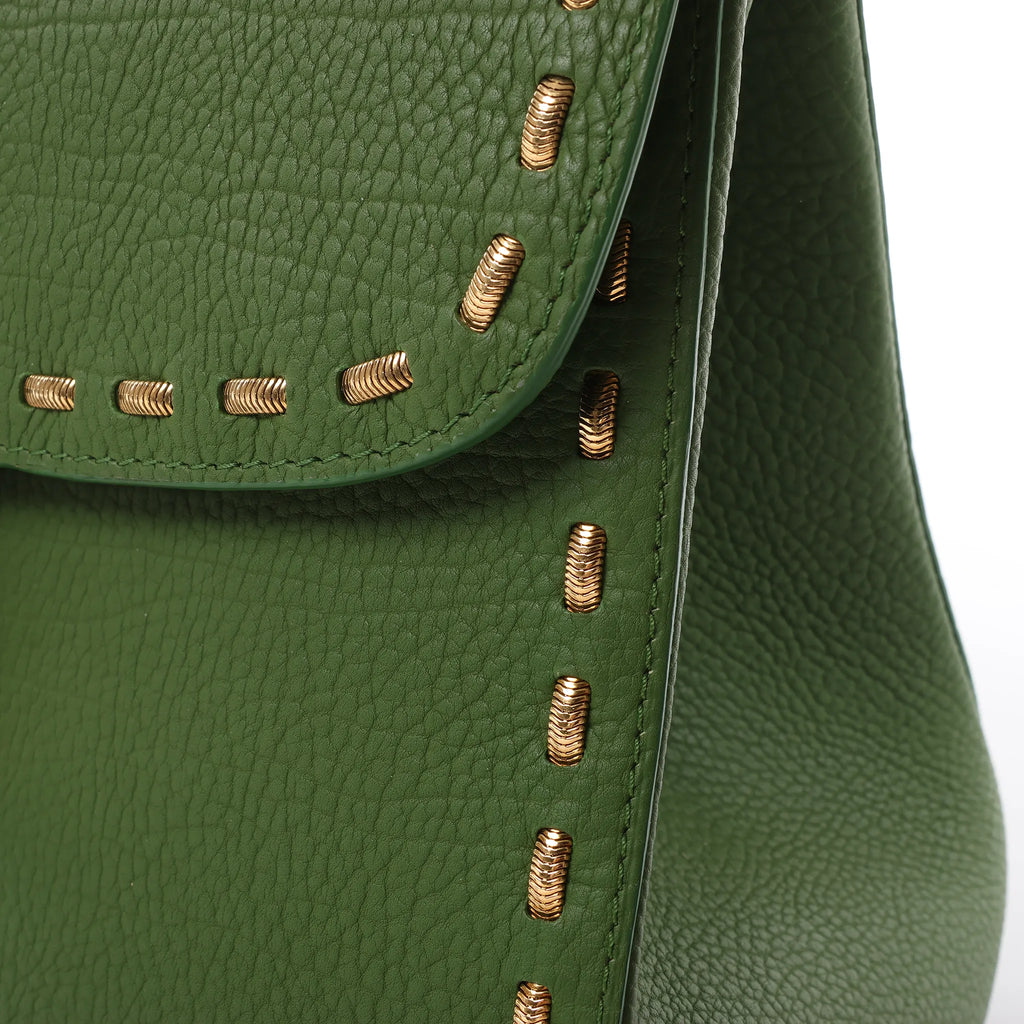 Delvaux Brillant MM Leather 2Way Handbag in Green