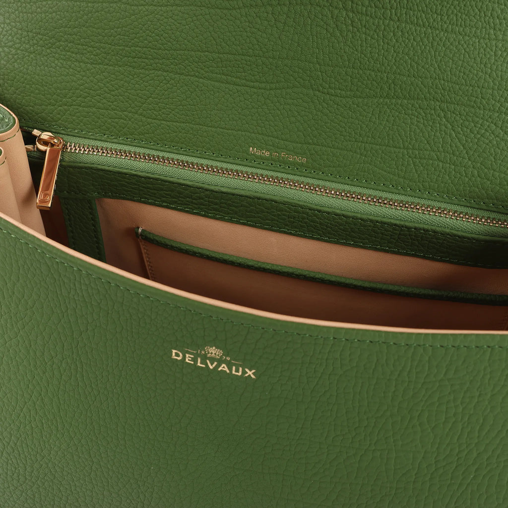 Delvaux Brillant MM Leather 2Way Handbag in Green