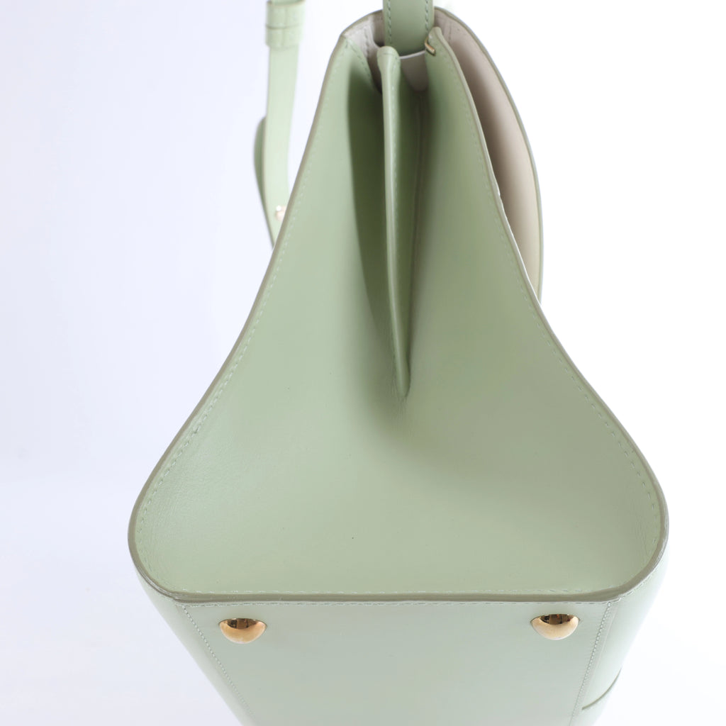 Bolso de mano Delvaux Brillant MM de cuero 2 vías en verde