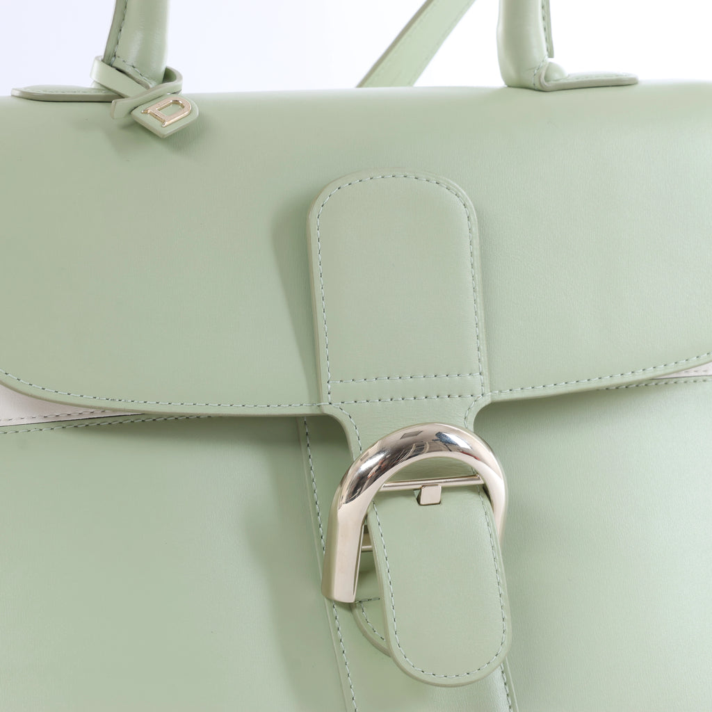 Bolso de mano Delvaux Brillant MM de cuero 2 vías en verde