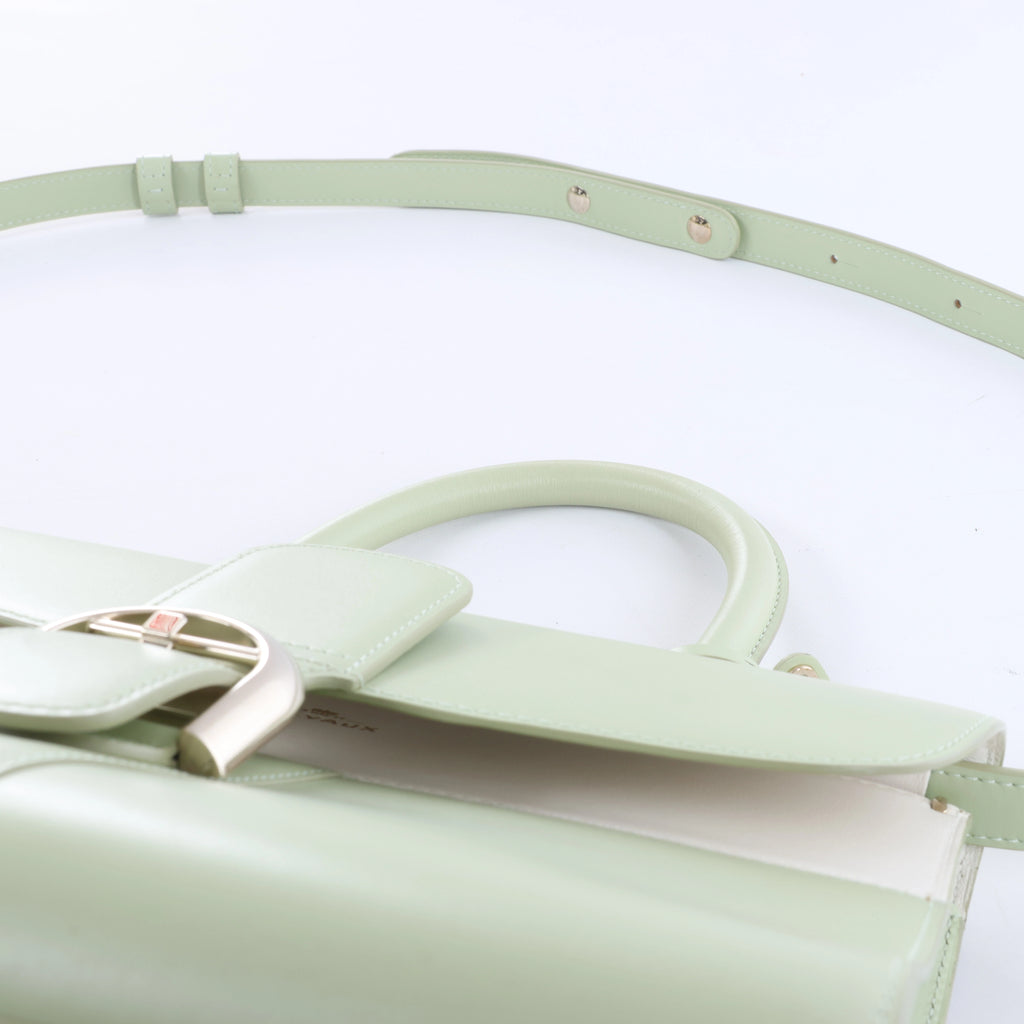 Bolso de mano Delvaux Brillant MM de cuero 2 vías en verde