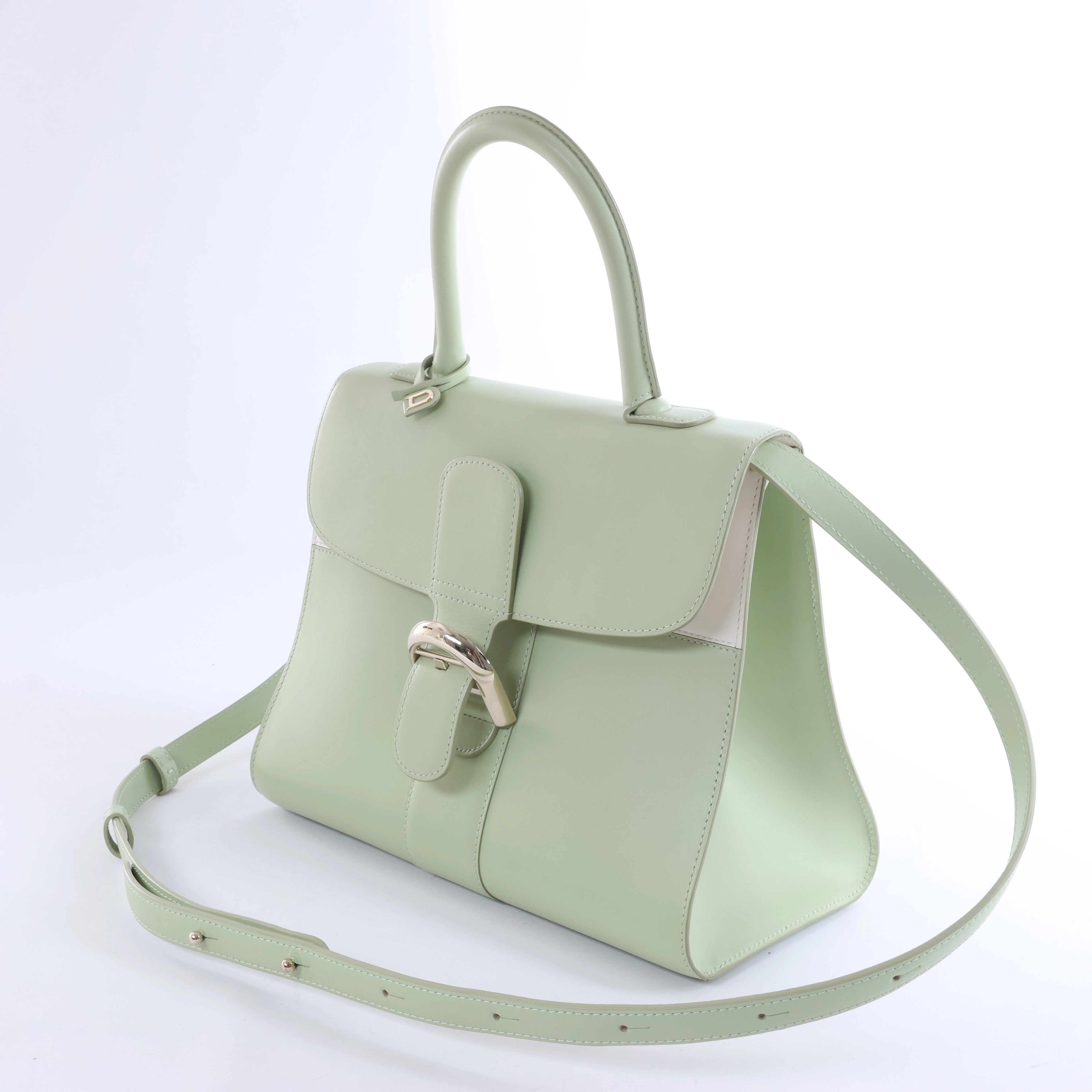 Bolso de mano Delvaux Brillant MM de cuero 2 vías en verde