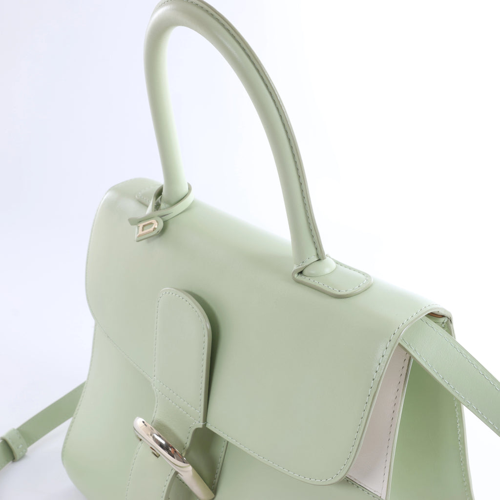 Bolso de mano Delvaux Brillant MM de cuero 2 vías en verde