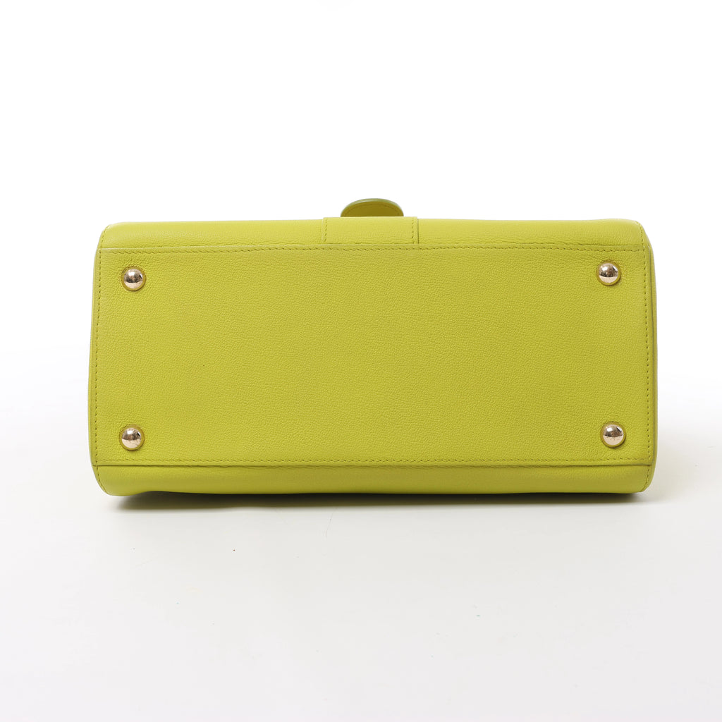 Bolso de mano Delvaux Brillant MM de cuero 2 vías en verde