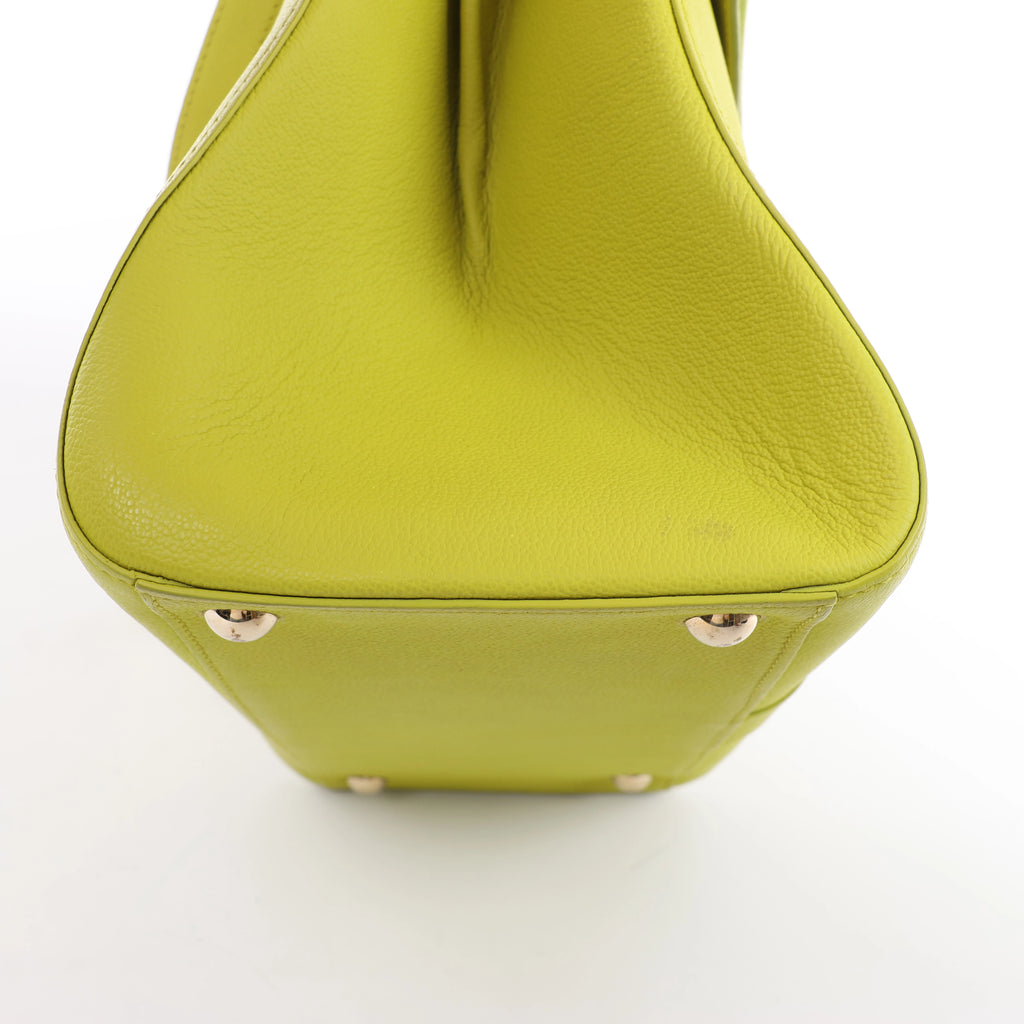 Bolso de mano Delvaux Brillant MM de cuero 2 vías en verde