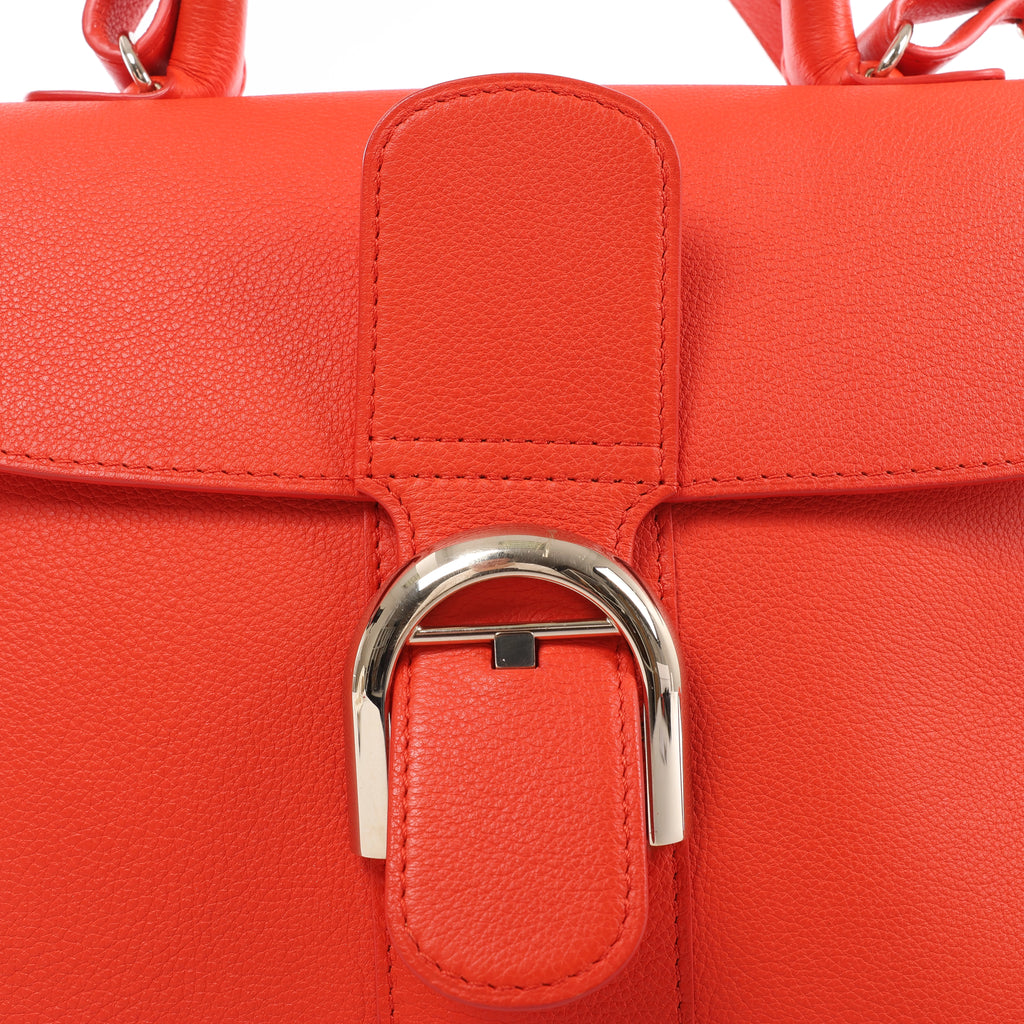 Delvaux Brillant MM Leather 2Way Handbag in Orange