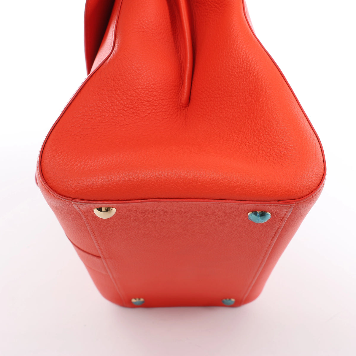 Delvaux Brillant MM Leather 2Way Handbag in Orange