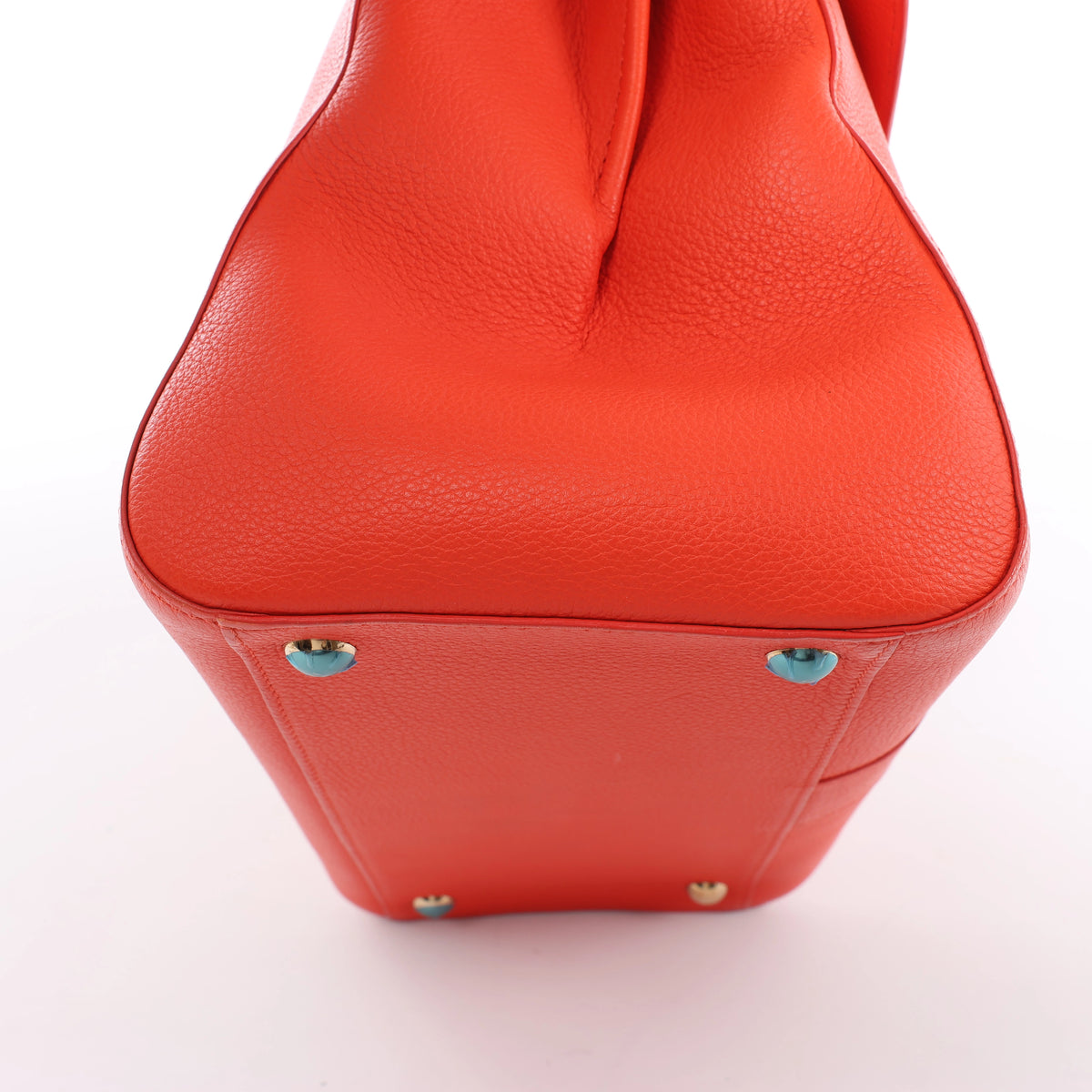 Delvaux Brillant MM Leather 2Way Handbag in Orange