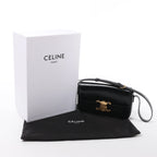 Celine Triomphe Claude Leather Shoulder Bag in Black