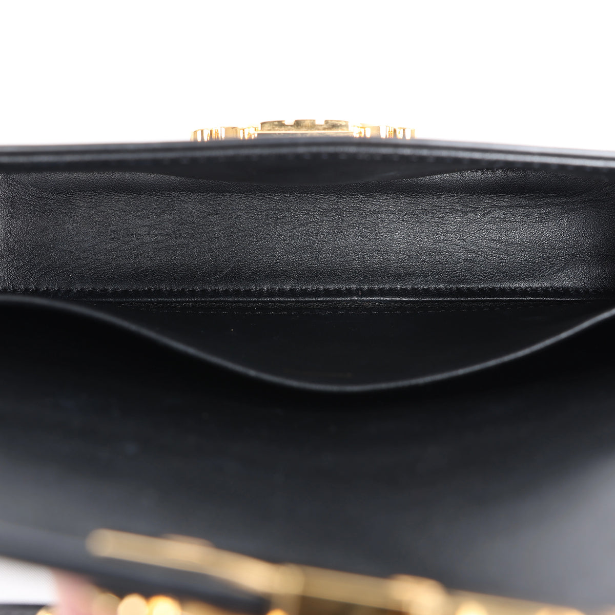 Celine Triomphe Claude Leather Shoulder Bag in Black