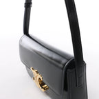 Celine Triomphe Claude Leather Shoulder Bag in Black