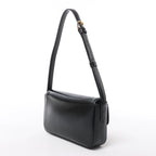Celine Triomphe Claude Leather Shoulder Bag in Black