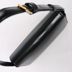 Celine Triomphe Claude Leather Shoulder Bag in Black