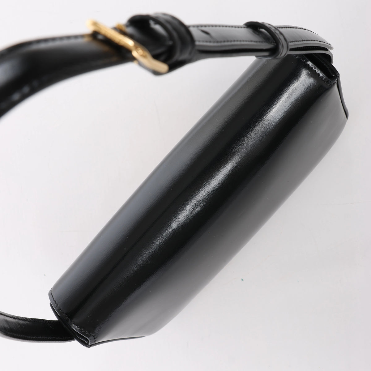 Celine Triomphe Claude Leather Shoulder Bag in Black