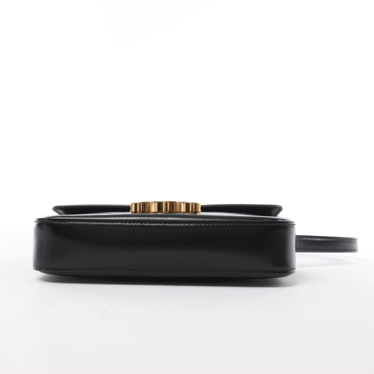 Celine Triomphe Claude Leather Shoulder Bag in Black