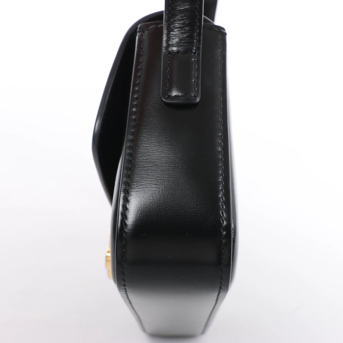 Celine Triomphe Claude Leather Shoulder Bag in Black