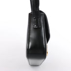 Celine Triomphe Claude Leather Shoulder Bag in Black
