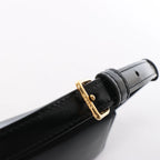 Celine Triomphe Claude Leather Shoulder Bag in Black