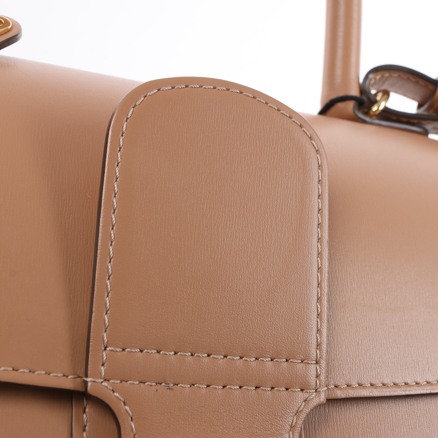 Sac à main double usage en cuir Delvaux Brillant MM beige