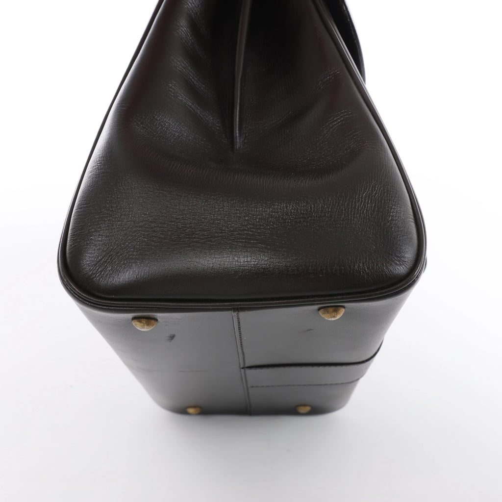 Delvaux Brillant MM Leather Handbag in Brown
