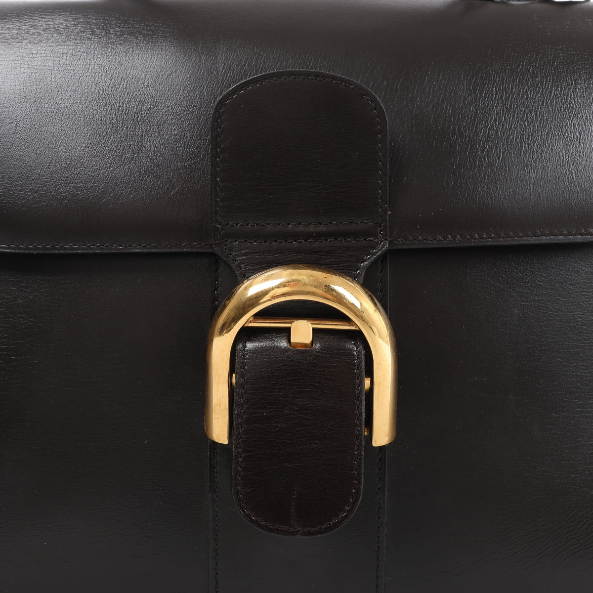 Delvaux Brillant MM Leather Handbag in Brown
