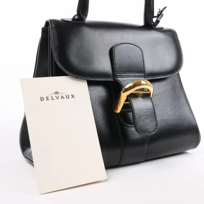 Delvaux Brillant PM Leather Handbag in Black