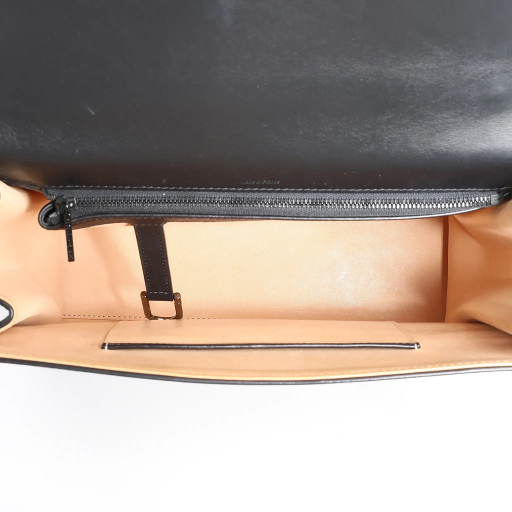 Delvaux Tempête GM Leather 2Way Handbag in Black