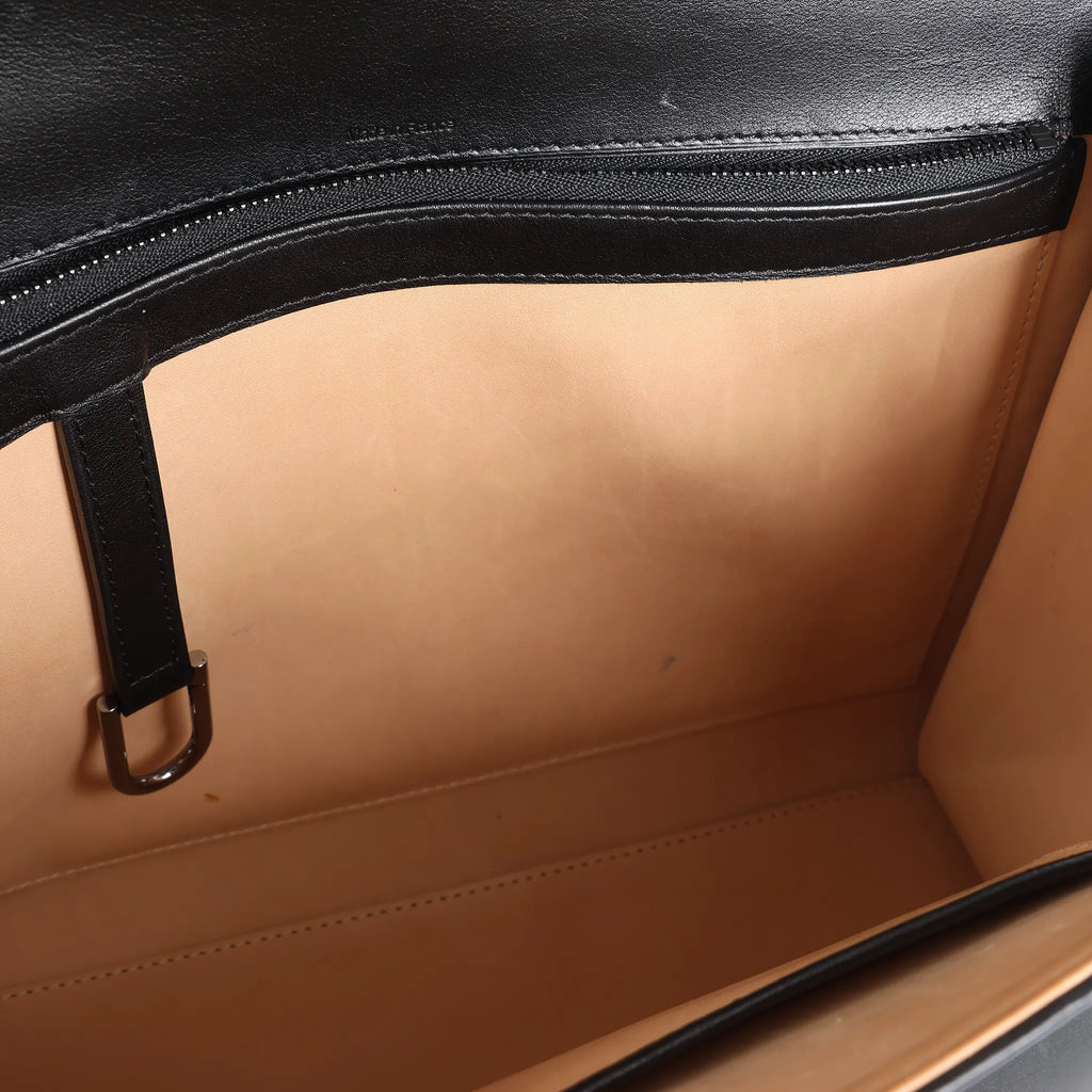 Delvaux Tempête GM Leather 2Way Handbag in Black