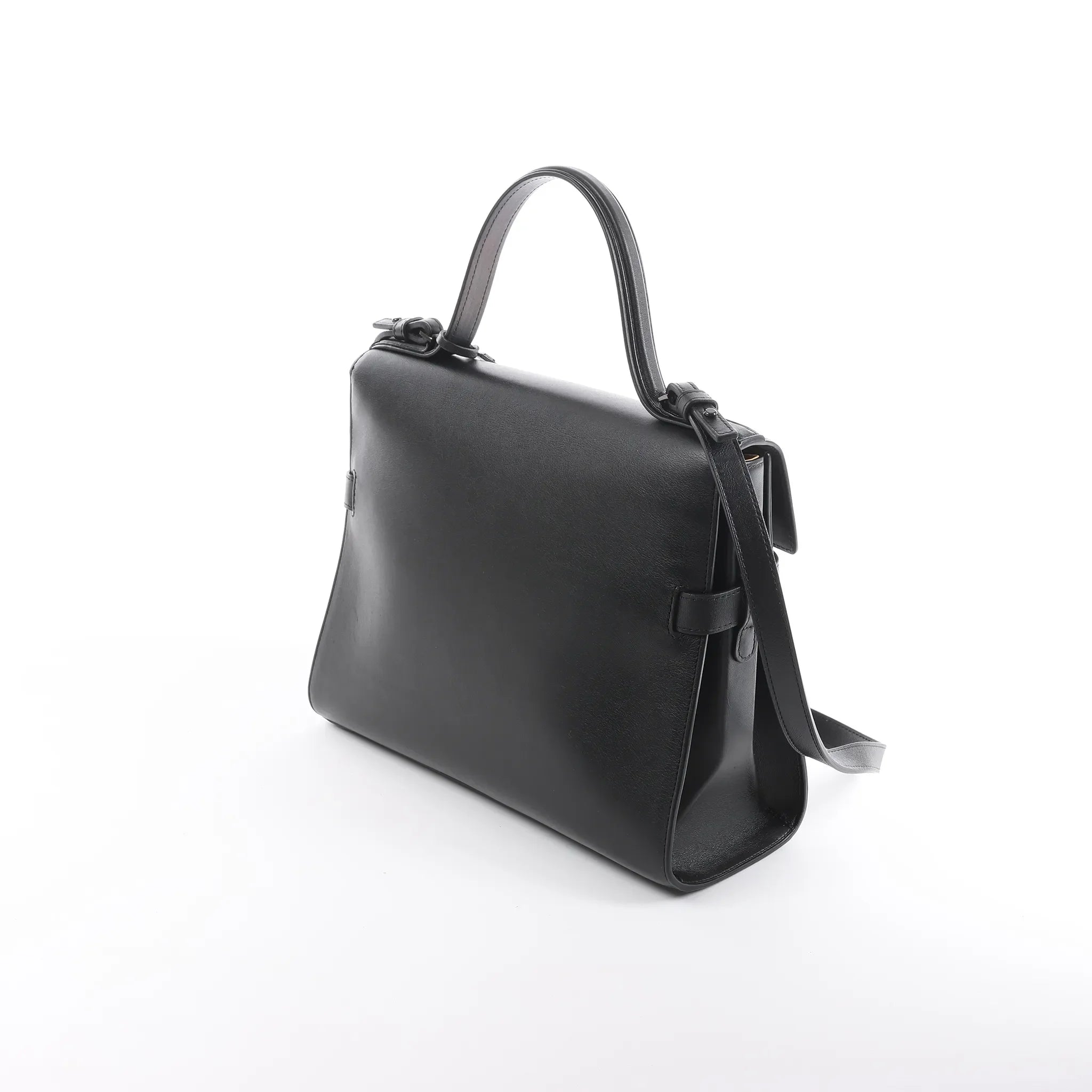 Delvaux Tempête GM Leather 2Way Handbag in Black
