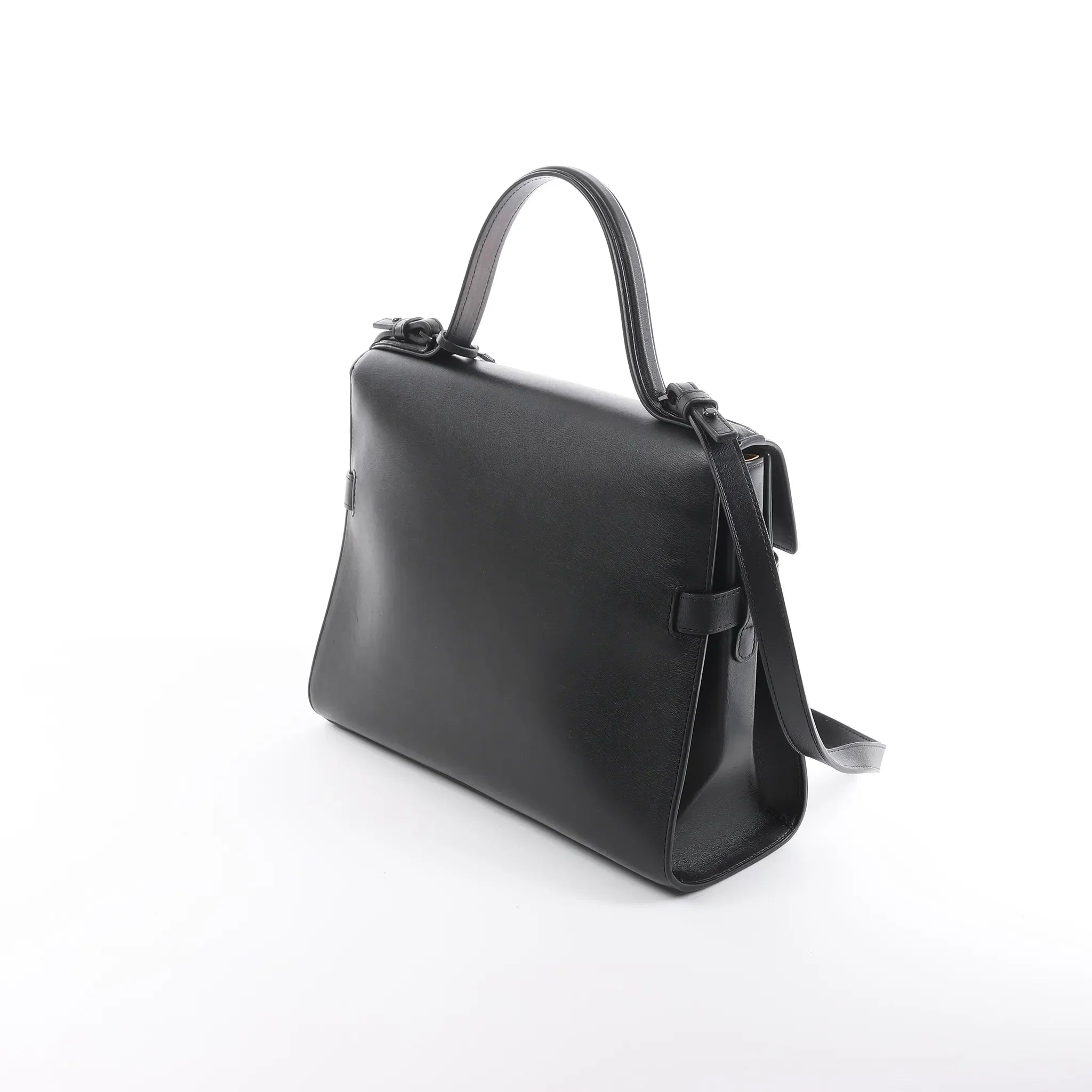 Delvaux Tempête GM Leather 2Way Handbag in Black