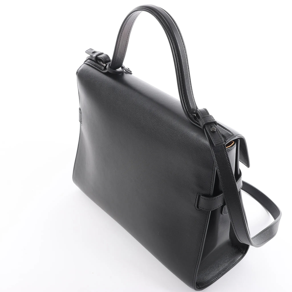 Delvaux Tempête GM Leather 2Way Handbag in Black