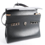 Delvaux Tempête GM Leather 2Way Handbag in Black