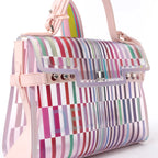 Delvaux Tempête GM Vinyl & Rubber 2Way Handbag in Pink