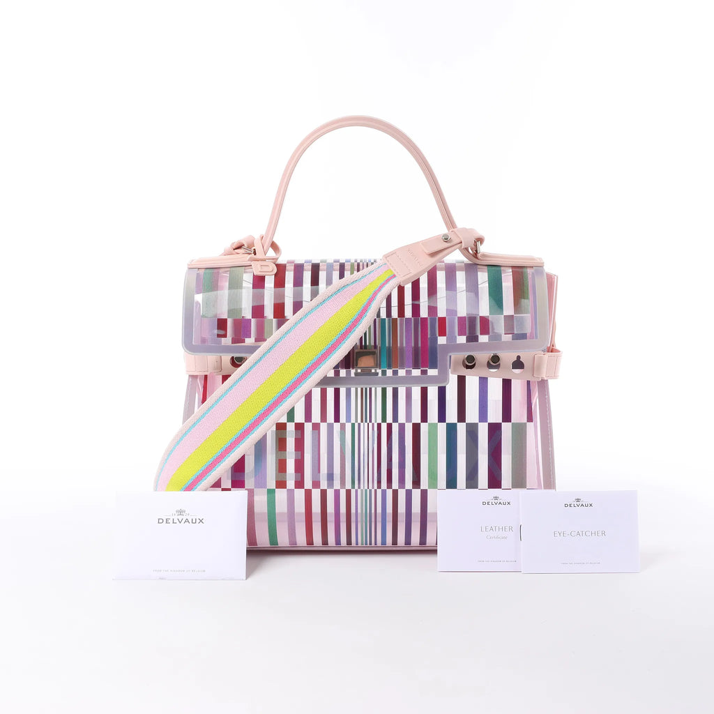 Delvaux Tempête GM Vinyl & Rubber 2Way Handbag in Pink