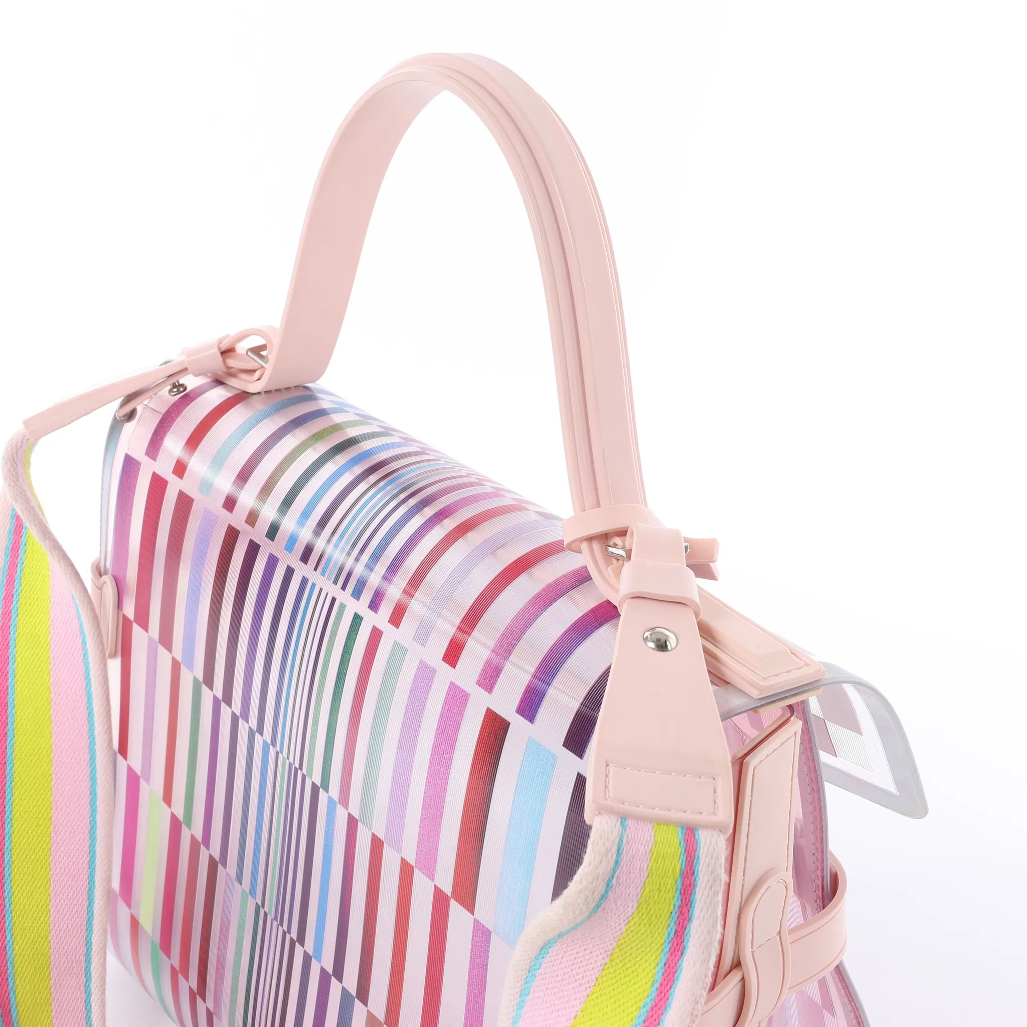 Delvaux Tempête GM Vinyl & Rubber 2Way Handbag in Pink