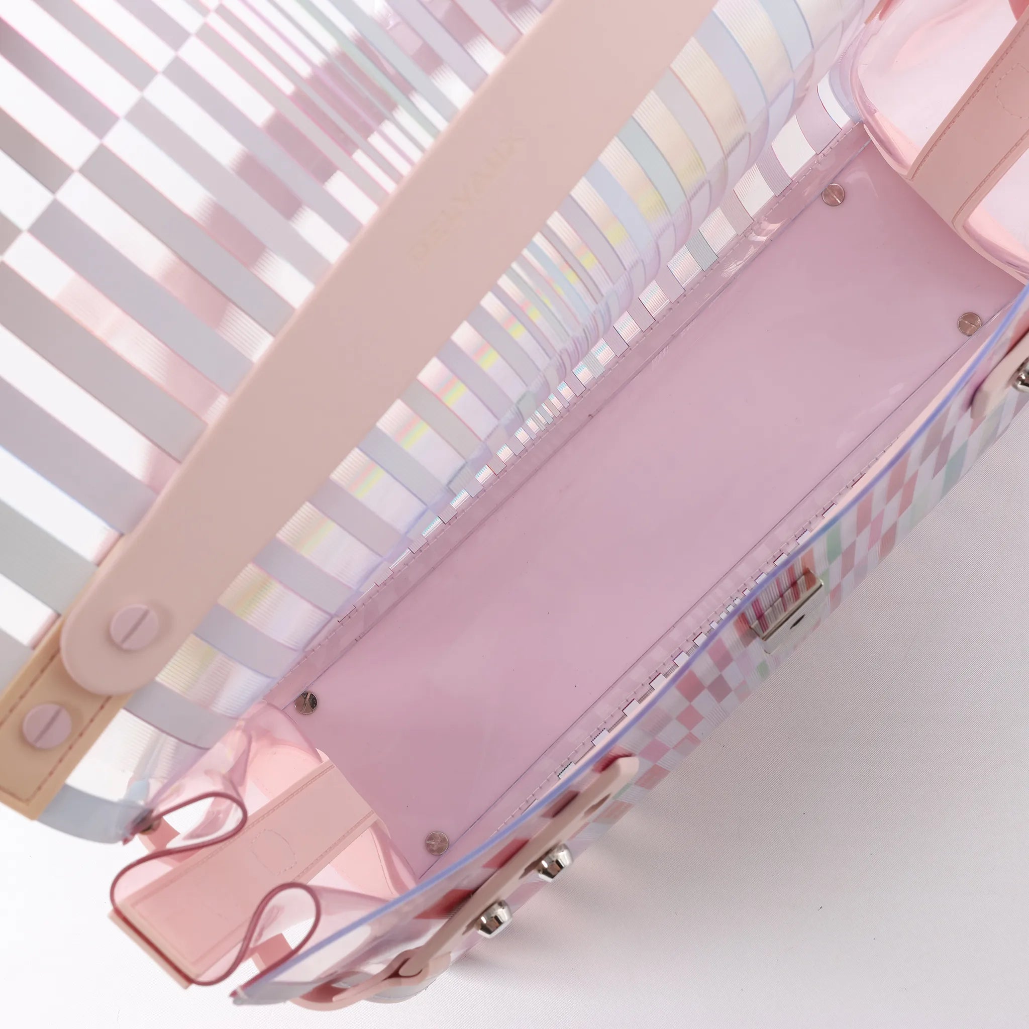 Delvaux Tempête GM Vinyl & Rubber 2Way Handbag in Pink