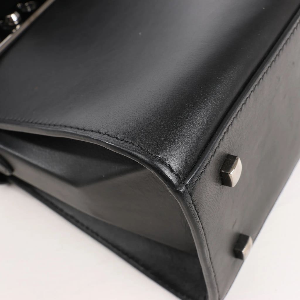 Delvaux Tempete MM Leather 2Way Handbag in Black
