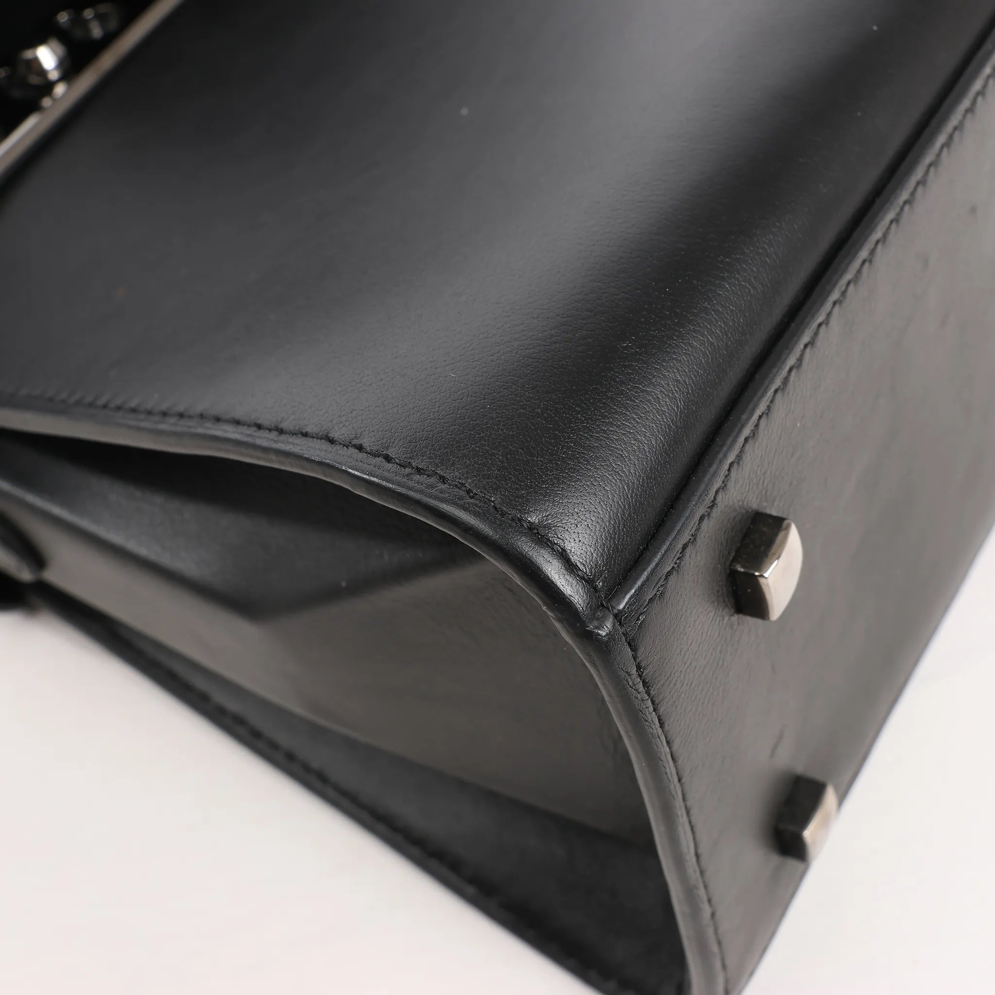 Delvaux Tempete MM Leather 2Way Handbag in Black