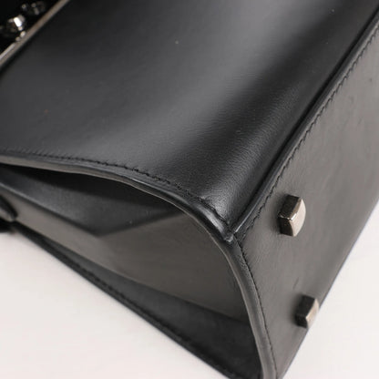 Delvaux Tempete MM Leather 2Way Handbag in Black