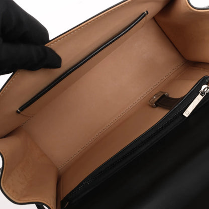 Delvaux Tempete MM Leather 2Way Handbag in Black