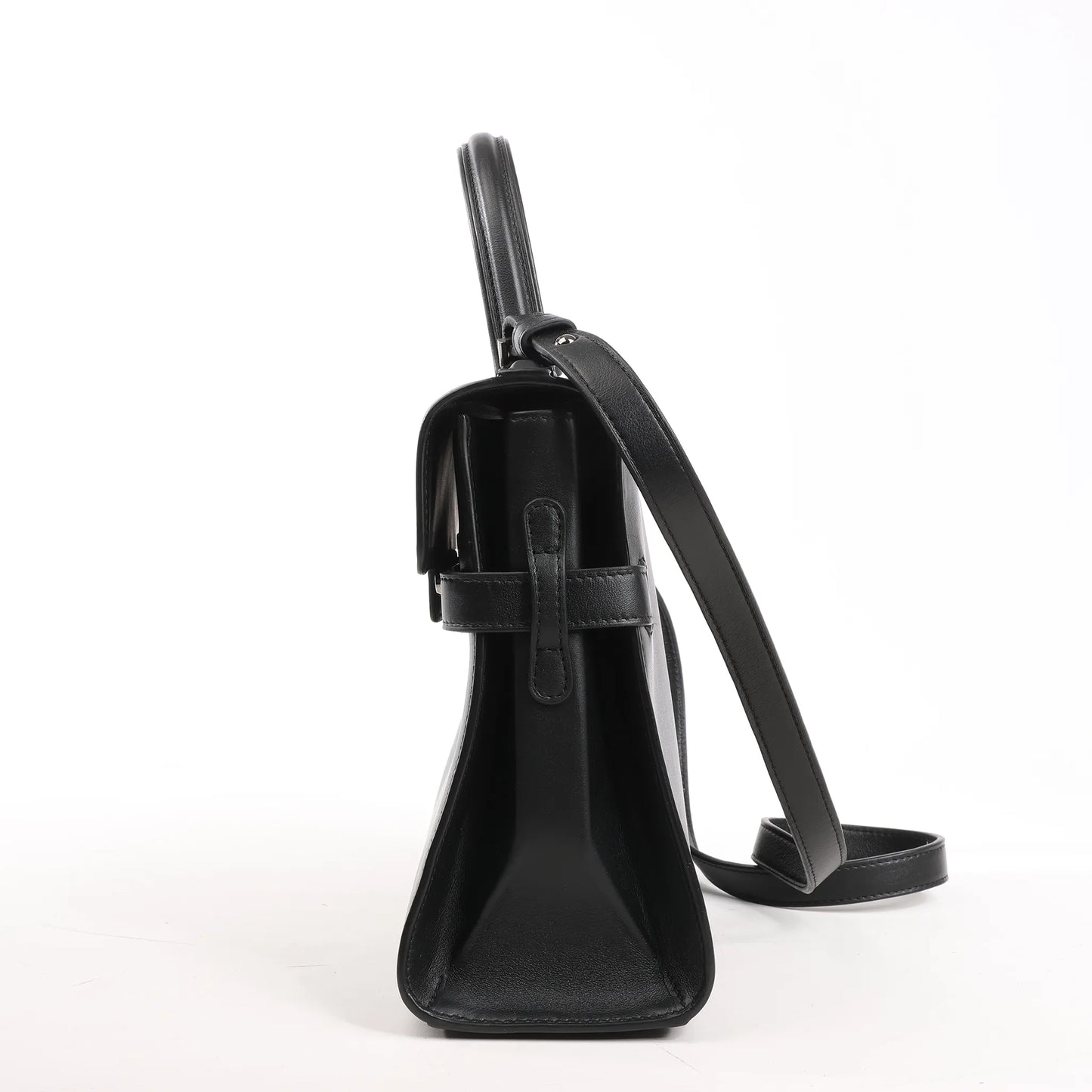 Delvaux Tempete MM Leather 2Way Handbag in Black