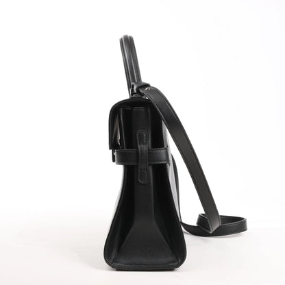 Delvaux Tempete MM Leather 2Way Handbag in Black