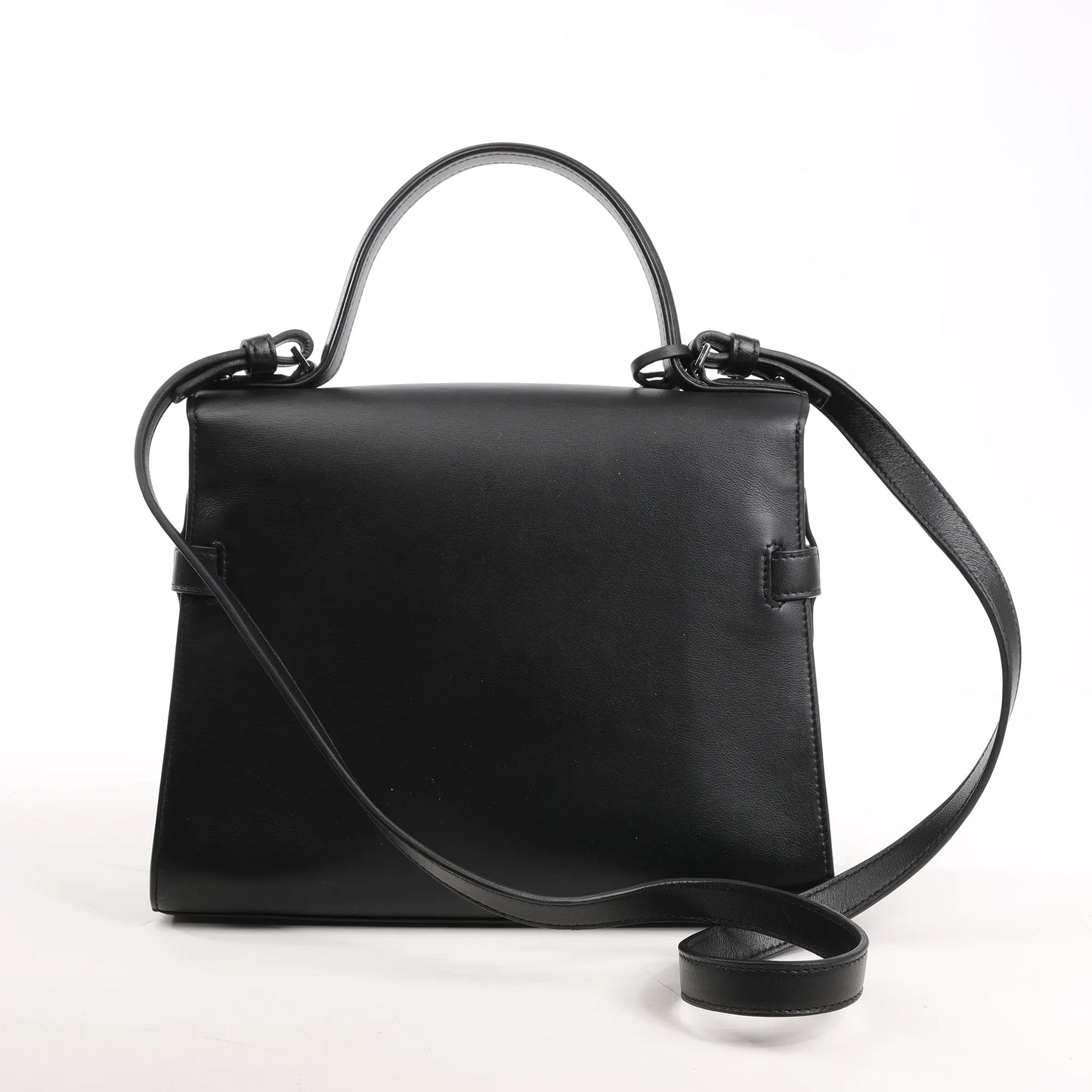 Delvaux Tempete MM Leather 2Way Handbag in Black